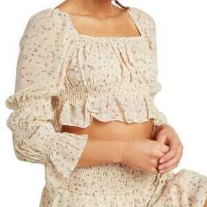 NWT Storia Cream Blouse along Sleeve with Ditsy Floral 💐🌸